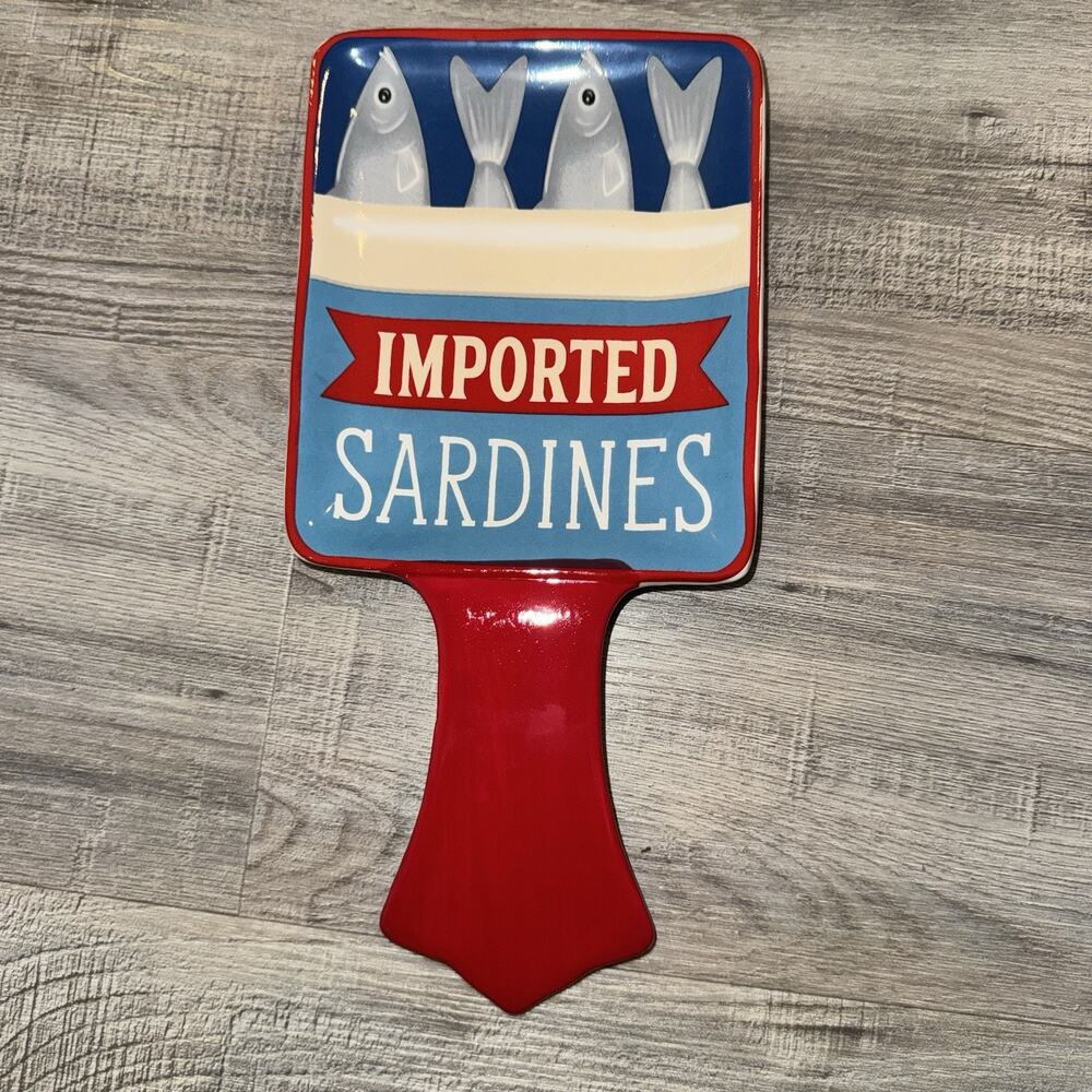 Hobby Lobby Spring Shop Imported Sardines Ceramic Spoon Rest Fish Coastal NWT